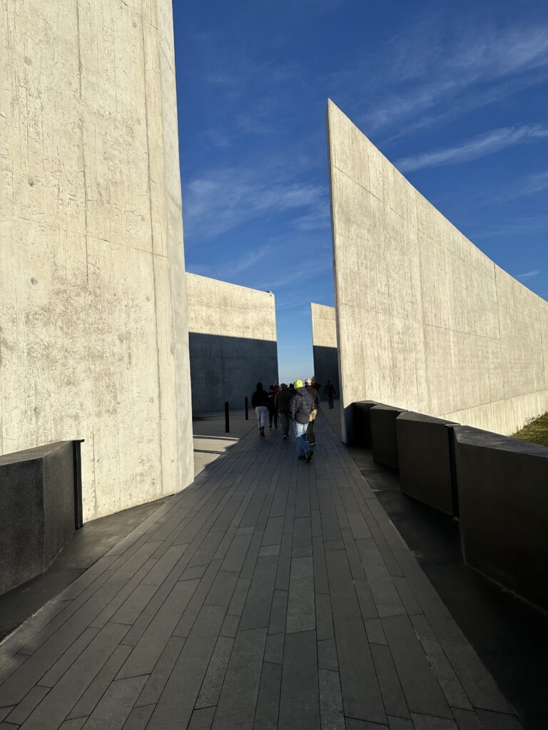 Midshipmen walking through Flight 93 National Memorial